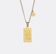 Load image into Gallery viewer, Zodiac Gold Card Necklace