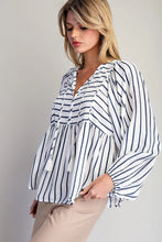 Load image into Gallery viewer, Navy Striped Top
