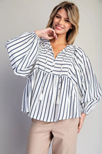 Load image into Gallery viewer, Navy Striped Top
