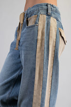 Load image into Gallery viewer, Khaki Stripe Drawstring Jean
