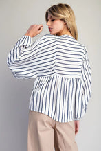 Load image into Gallery viewer, Navy Striped Top
