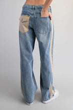 Load image into Gallery viewer, Khaki Stripe Drawstring Jean
