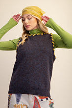 Load image into Gallery viewer, Midnight Blue Laced Hem Vest
