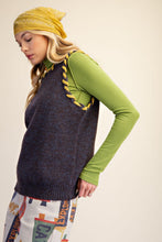 Load image into Gallery viewer, Midnight Blue Laced Hem Vest

