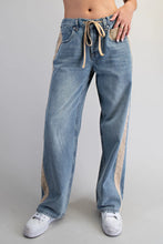 Load image into Gallery viewer, Khaki Stripe Drawstring Jean

