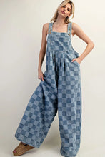 Load image into Gallery viewer, Checker Print Wide Leg Overall

