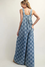 Load image into Gallery viewer, Checker Print Wide Leg Overall
