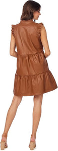 Tabitha Leather Dress Tan