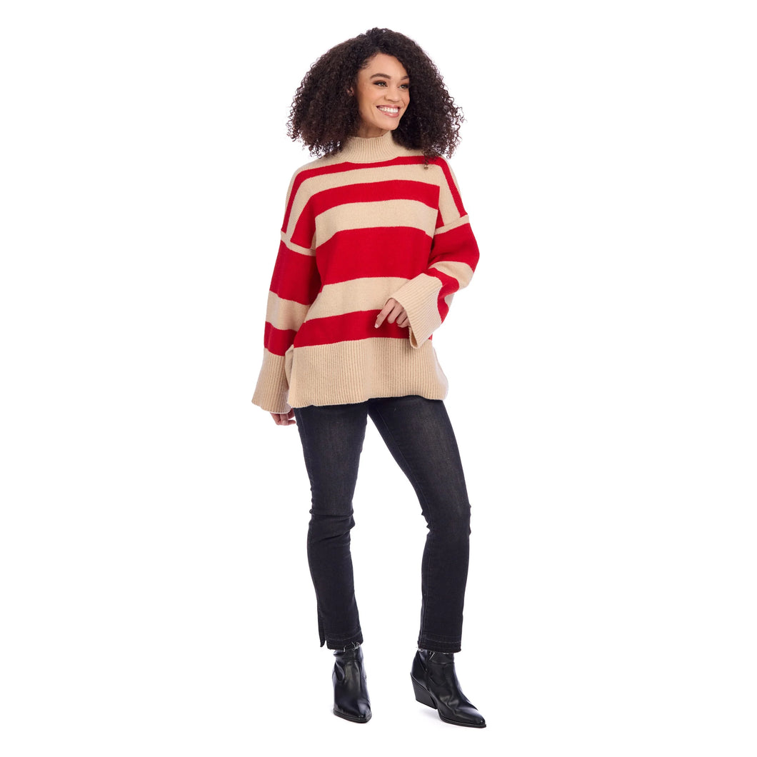 Costner Striped Sweater Red