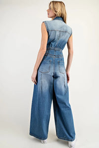 Denim Wide Leg Jumpsuit