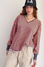 Load image into Gallery viewer, Coral Chaos Stripe Top

