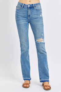 Destroyed Knee Bootcut Jean