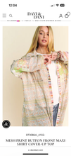 Load image into Gallery viewer, Juju Bean Mesh Button Down
