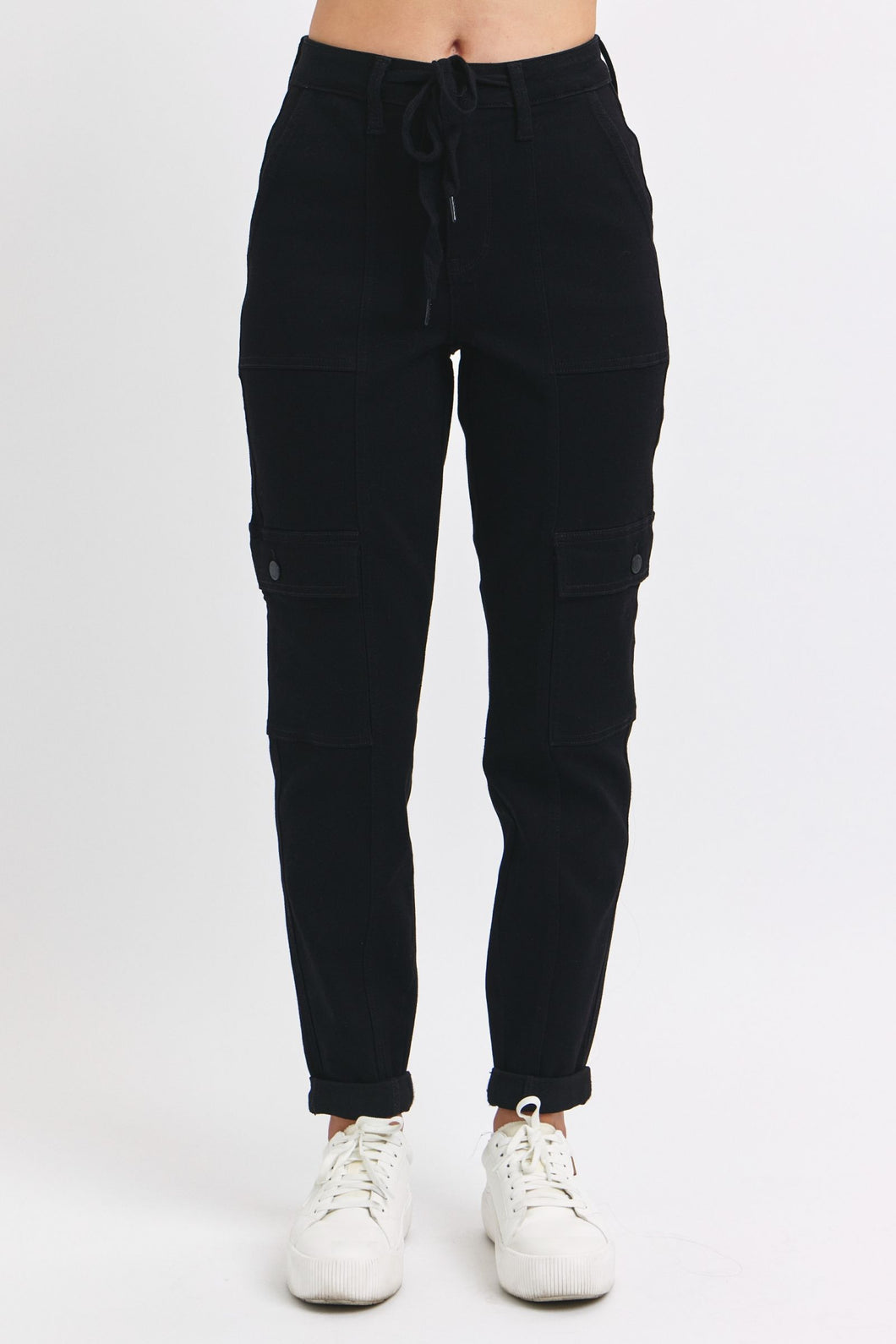 Blk Cargo Cuffed Jogger Jean