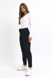 Blk Cargo Cuffed Jogger Jean