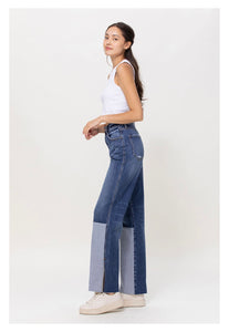 Two Tone High Rise Dad Jean